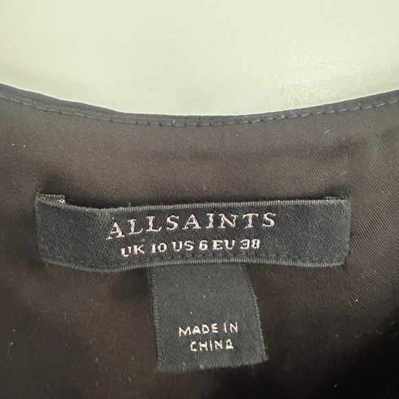 All Saints Black Ruched Camisole Top - Picture 2 of 3